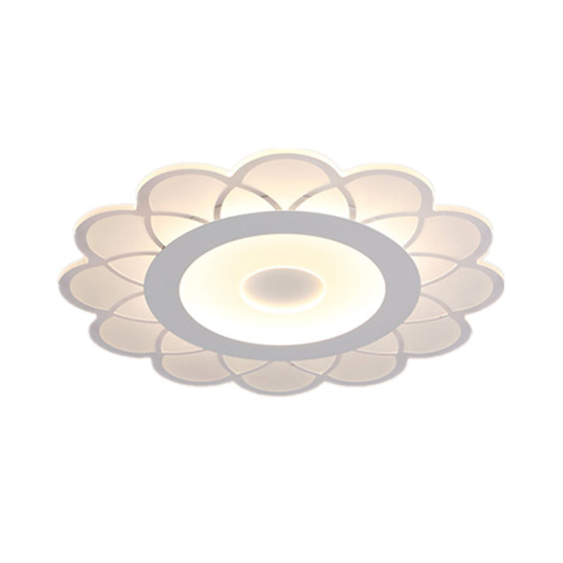 Blossom Ultra-Thin LED Ceiling Lighting Minimalist Acrylic White Flush-Mount Light Fixture for Bedroom, 8"/23.5"/31" Wide Clearhalo 'Ceiling Lights' 'Close To Ceiling Lights' 'Close to ceiling' 'Flush mount' Lighting' 1959094