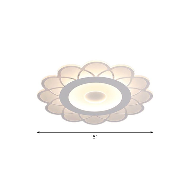 Blossom Ultra-Thin LED Ceiling Lighting Minimalist Acrylic White Flush-Mount Light Fixture for Bedroom, 8"/23.5"/31" Wide Clearhalo 'Ceiling Lights' 'Close To Ceiling Lights' 'Close to ceiling' 'Flush mount' Lighting' 1959095