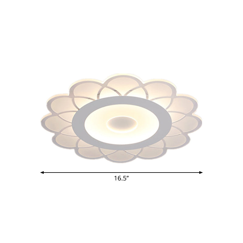 Blossom Ultra-Thin LED Ceiling Lighting Minimalist Acrylic White Flush-Mount Light Fixture for Bedroom, 8"/23.5"/31" Wide Clearhalo 'Ceiling Lights' 'Close To Ceiling Lights' 'Close to ceiling' 'Flush mount' Lighting' 1959096