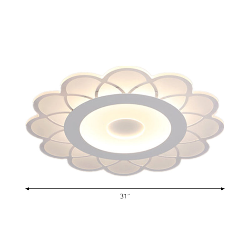 Blossom Ultra-Thin LED Ceiling Lighting Minimalist Acrylic White Flush-Mount Light Fixture for Bedroom, 8"/23.5"/31" Wide Clearhalo 'Ceiling Lights' 'Close To Ceiling Lights' 'Close to ceiling' 'Flush mount' Lighting' 1959099