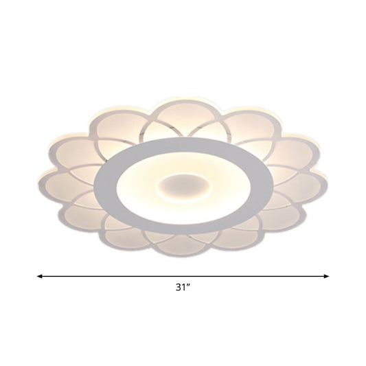 Blossom Ultra-Thin LED Ceiling Lighting Minimalist Acrylic White Flush-Mount Light Fixture for Bedroom, 8"/23.5"/31" Wide Clearhalo 'Ceiling Lights' 'Close To Ceiling Lights' 'Close to ceiling' 'Flush mount' Lighting' 1959099