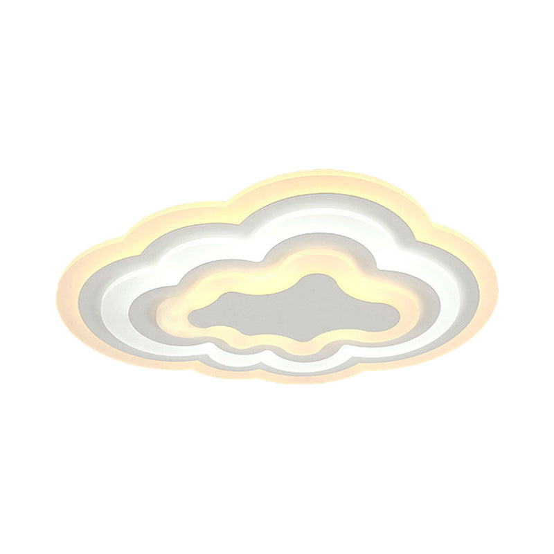 Cartoon Cloud Flush Ceiling Light Acrylic Child Bedroom LED Flushmount Lighting in Warm/White Light, 19.5"/23.5"/31" Width Clearhalo 'Ceiling Lights' 'Close To Ceiling Lights' 'Close to ceiling' 'Flush mount' Lighting' 1959114