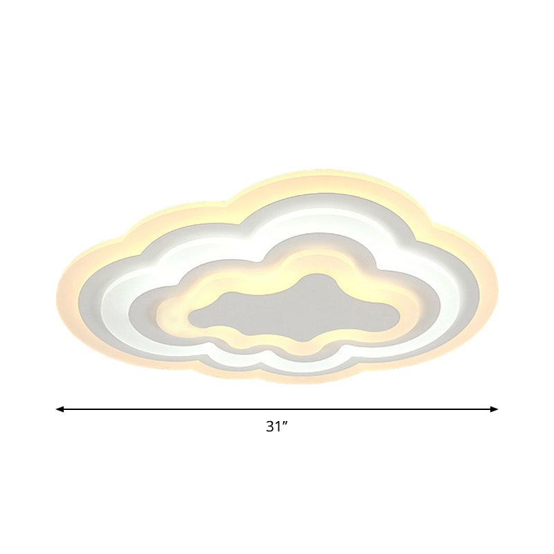 Cartoon Cloud Flush Ceiling Light Acrylic Child Bedroom LED Flushmount Lighting in Warm/White Light, 19.5"/23.5"/31" Width Clearhalo 'Ceiling Lights' 'Close To Ceiling Lights' 'Close to ceiling' 'Flush mount' Lighting' 1959117