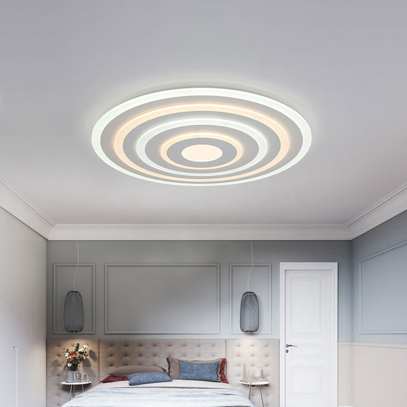 Acrylic Ripple Flush Mounted Lamp Simplicity White Surface Mounted LED Ceiling Light in Warm/White Light, 19.5"/23.5"/39" Wide Clearhalo 'Ceiling Lights' 'Close To Ceiling Lights' 'Close to ceiling' 'Flush mount' Lighting' 1959142