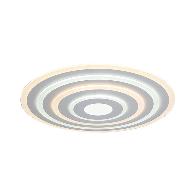 Acrylic Ripple Flush Mounted Lamp Simplicity White Surface Mounted LED Ceiling Light in Warm/White Light, 19.5"/23.5"/39" Wide Clearhalo 'Ceiling Lights' 'Close To Ceiling Lights' 'Close to ceiling' 'Flush mount' Lighting' 1959143