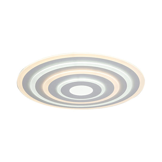 Acrylic Ripple Flush Mounted Lamp Simplicity White Surface Mounted LED Ceiling Light in Warm/White Light, 19.5"/23.5"/39" Wide Clearhalo 'Ceiling Lights' 'Close To Ceiling Lights' 'Close to ceiling' 'Flush mount' Lighting' 1959143