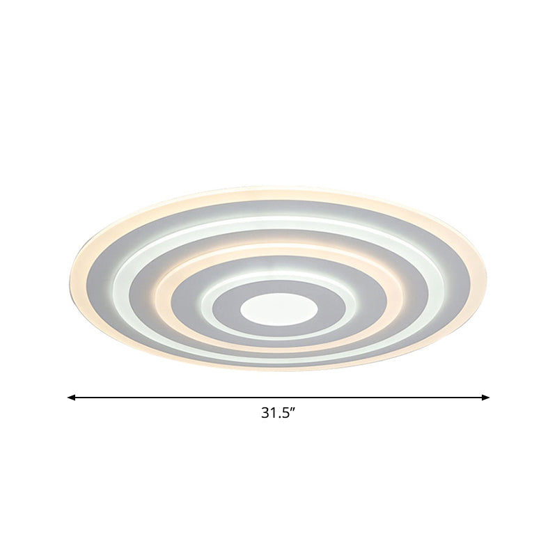 Acrylic Ripple Flush Mounted Lamp Simplicity White Surface Mounted LED Ceiling Light in Warm/White Light, 19.5"/23.5"/39" Wide Clearhalo 'Ceiling Lights' 'Close To Ceiling Lights' 'Close to ceiling' 'Flush mount' Lighting' 1959146
