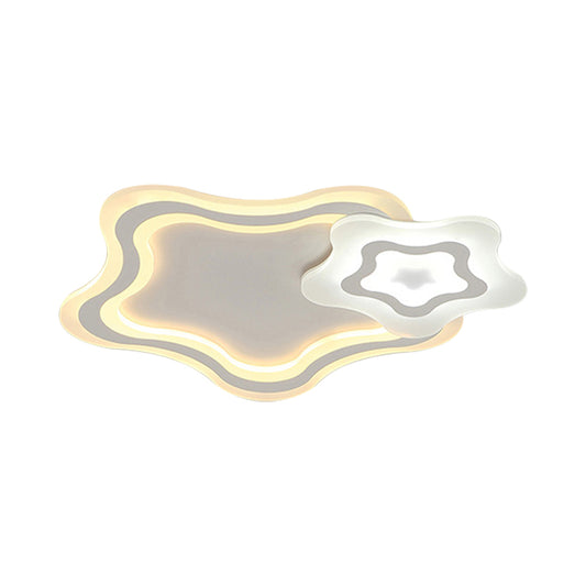Star/Cloud/Loving Heart Ceiling Lamp Cartoon Acrylic Kids Bedroom LED Flush Mount Light in Warm/White Light Clearhalo 'Ceiling Lights' 'Close To Ceiling Lights' 'Close to ceiling' 'Flush mount' Lighting' 1959151