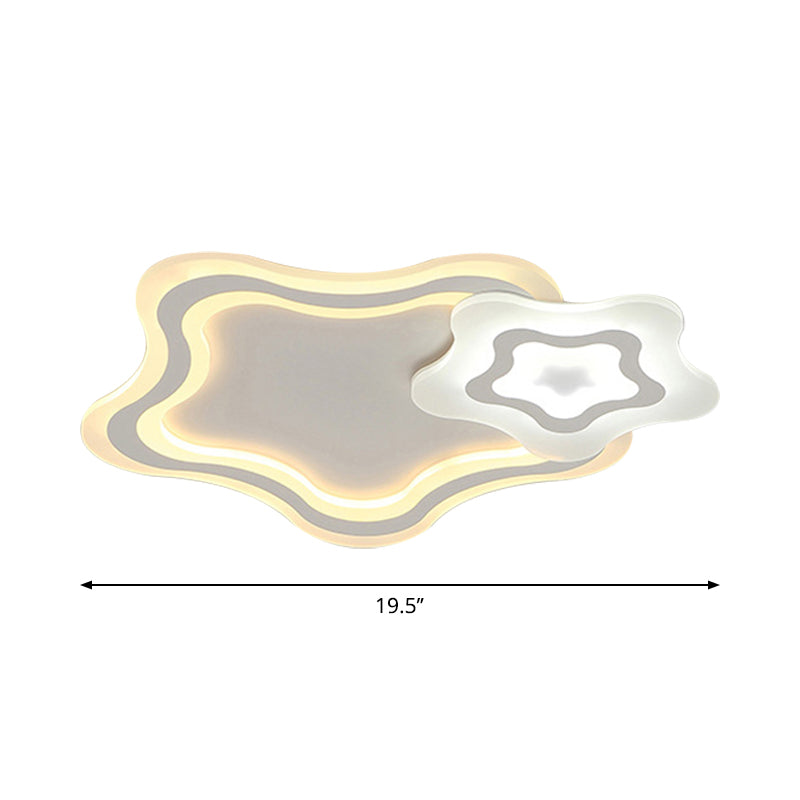 Star/Cloud/Loving Heart Ceiling Lamp Cartoon Acrylic Kids Bedroom LED Flush Mount Light in Warm/White Light Clearhalo 'Ceiling Lights' 'Close To Ceiling Lights' 'Close to ceiling' 'Flush mount' Lighting' 1959152