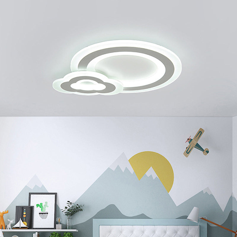 Star/Cloud/Loving Heart Ceiling Lamp Cartoon Acrylic Kids Bedroom LED Flush Mount Light in Warm/White Light Clearhalo 'Ceiling Lights' 'Close To Ceiling Lights' 'Close to ceiling' 'Flush mount' Lighting' 1959154