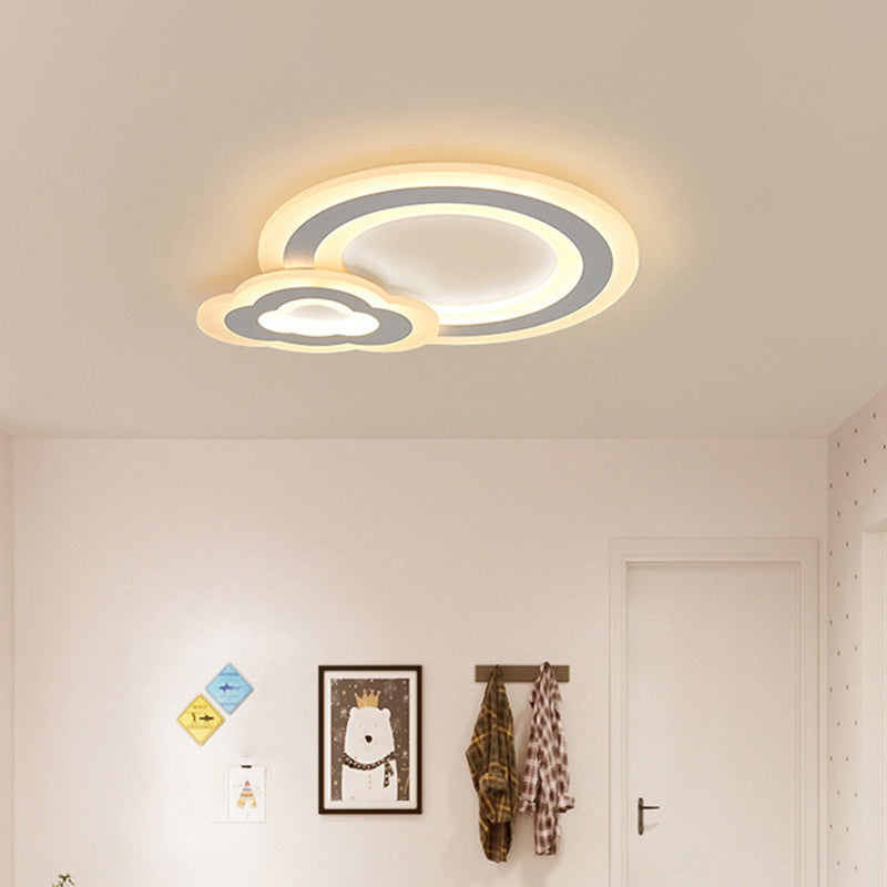 Star/Cloud/Loving Heart Ceiling Lamp Cartoon Acrylic Kids Bedroom LED Flush Mount Light in Warm/White Light Clearhalo 'Ceiling Lights' 'Close To Ceiling Lights' 'Close to ceiling' 'Flush mount' Lighting' 1959155