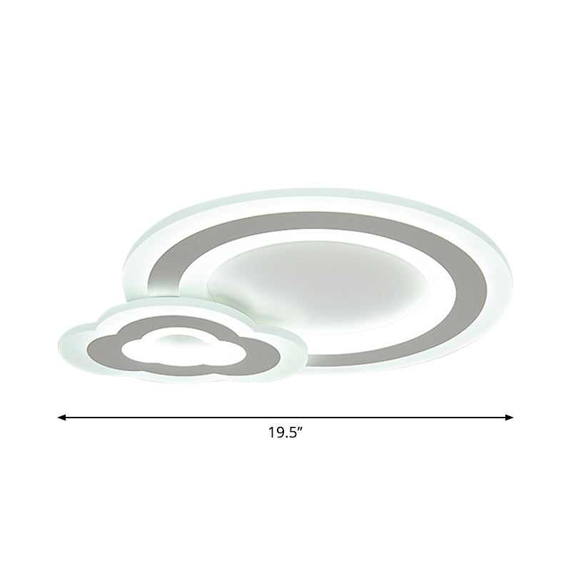 Star/Cloud/Loving Heart Ceiling Lamp Cartoon Acrylic Kids Bedroom LED Flush Mount Light in Warm/White Light Clearhalo 'Ceiling Lights' 'Close To Ceiling Lights' 'Close to ceiling' 'Flush mount' Lighting' 1959157