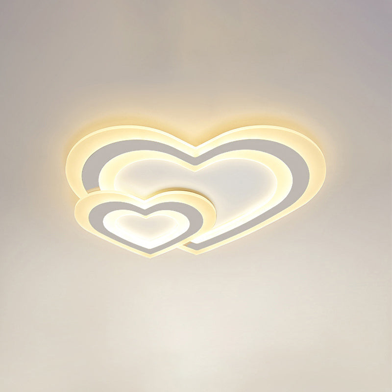 Star/Cloud/Loving Heart Ceiling Lamp Cartoon Acrylic Kids Bedroom LED Flush Mount Light in Warm/White Light Clearhalo 'Ceiling Lights' 'Close To Ceiling Lights' 'Close to ceiling' 'Flush mount' Lighting' 1959165