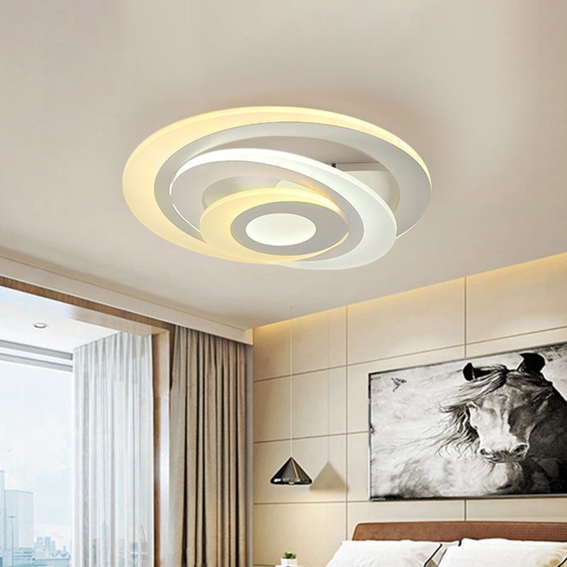 Circular Tier Living Room Flush Light Acrylic Modern Style LED Ceiling Mount Lamp in Warm/White Light, 19.5"/31" W Clearhalo 'Ceiling Lights' 'Close To Ceiling Lights' 'Close to ceiling' 'Flush mount' Lighting' 1959168