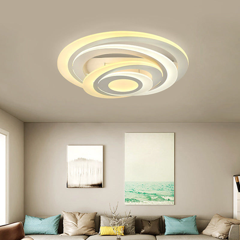 Circular Tier Living Room Flush Light Acrylic Modern Style LED Ceiling Mount Lamp in Warm/White Light, 19.5"/31" W Clearhalo 'Ceiling Lights' 'Close To Ceiling Lights' 'Close to ceiling' 'Flush mount' Lighting' 1959169