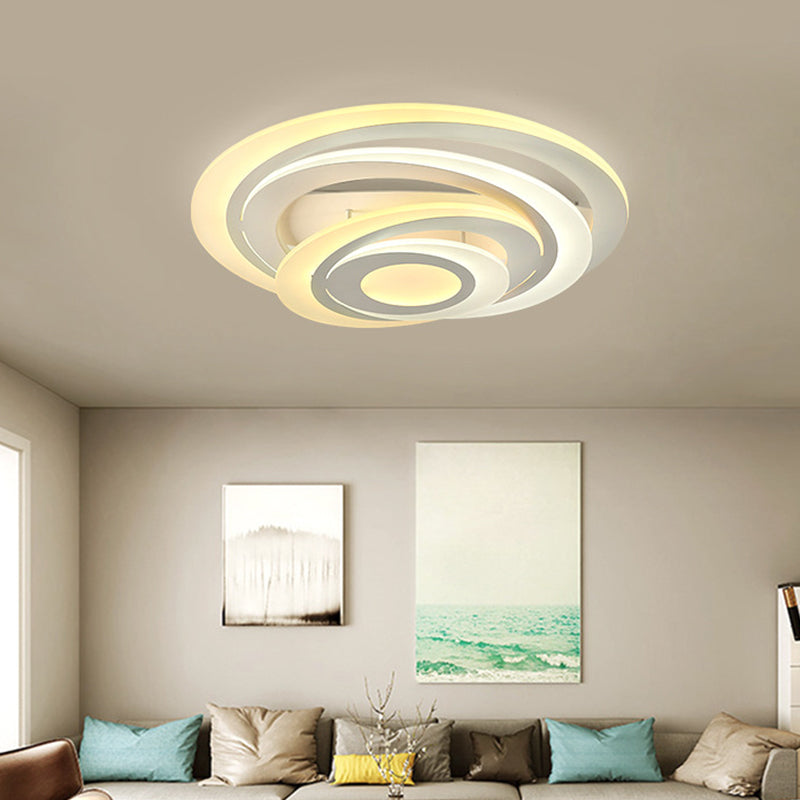 Circular Tier Living Room Flush Light Acrylic Modern Style LED Ceiling Mount Lamp in Warm/White Light, 19.5"/31" W Clearhalo 'Ceiling Lights' 'Close To Ceiling Lights' 'Close to ceiling' 'Flush mount' Lighting' 1959169