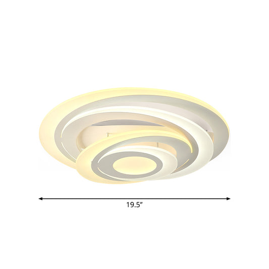 Circular Tier Living Room Flush Light Acrylic Modern Style LED Ceiling Mount Lamp in Warm/White Light, 19.5"/31" W Clearhalo 'Ceiling Lights' 'Close To Ceiling Lights' 'Close to ceiling' 'Flush mount' Lighting' 1959171