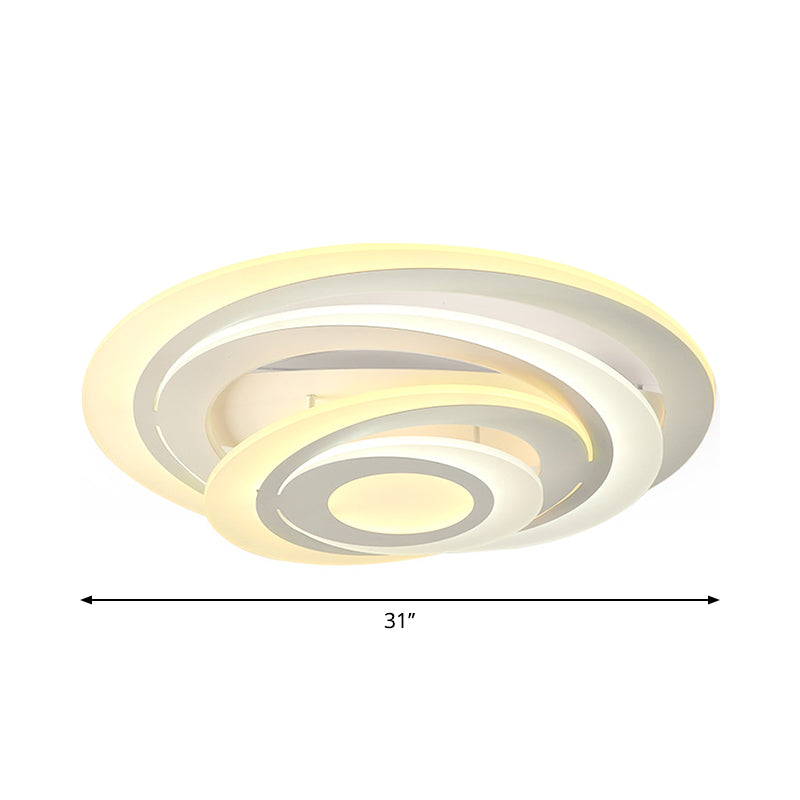 Circular Tier Living Room Flush Light Acrylic Modern Style LED Ceiling Mount Lamp in Warm/White Light, 19.5"/31" W Clearhalo 'Ceiling Lights' 'Close To Ceiling Lights' 'Close to ceiling' 'Flush mount' Lighting' 1959172