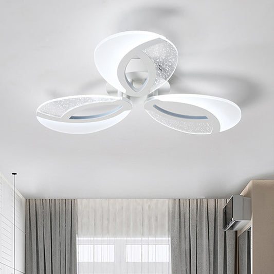 Living Room LED Semi Flush Mount Lamp Modern White Ultrathin Ceiling Light with Floral Acrylic Shade, Warm/White Light Clearhalo 'Ceiling Lights' 'Close To Ceiling Lights' 'Close to ceiling' 'Semi-flushmount' Lighting' 1959305