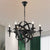 Candle Metallic Chandelier Light Fixture with Spherical Cage Shade Vintage 6/8 Heads Restaurant Ceiling Light in Black/Rust 6 Black Clearhalo 'Cast Iron' 'Ceiling Lights' 'Chandeliers' 'Industrial Chandeliers' 'Industrial' 'Metal' 'Middle Century Chandeliers' 'Rustic Chandeliers' 'Tiffany' Lighting' 1959389