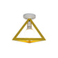 Loft Style Triangle Ceiling Fixture with Cage Shade 1 Bulb Metallic Semi Flush Mount Light in Black/Red Clearhalo 'Ceiling Lights' 'Close To Ceiling Lights' 'Close to ceiling' 'Semi-flushmount' Lighting' 1959464