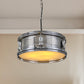 Drum Shape Metal Chandeliers Three-bulb Industrial Pendant Light for Living Room Silver Clearhalo 'Ceiling Lights' 'Chandeliers' Lighting' options 1959572_4529e49a-96ce-4415-a68c-08302c1eb5cd