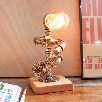 1 Light Table Lighting with Robot Athlete Design Metal Steampunk Style Bedroom Table Lamp in Bronze Bronze B Clearhalo 'Lamps' 'Table Lamps' Lighting' 195972