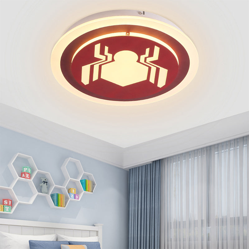 Cartoon Circle Ceiling Light Acrylic Flush Ceiling Light Fixture for Kindergarten White A Clearhalo 'Ceiling Lights' 'Close To Ceiling Lights' 'Close to ceiling' 'Flush mount' Lighting' 195976