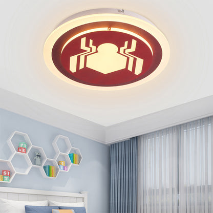 Cartoon Circle Ceiling Light Acrylic Flush Ceiling Light Fixture for Kindergarten White A Clearhalo 'Ceiling Lights' 'Close To Ceiling Lights' 'Close to ceiling' 'Flush mount' Lighting' 195976
