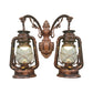 Industrial Lantern Wall Lighting Fixture 2 Bulbs Clear Glass Sconce Light in Black/Bronze/Copper Clearhalo 'Wall Lamps & Sconces' 'Wall Lights' Lighting' 1959785