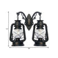 Industrial Lantern Wall Lighting Fixture 2 Bulbs Clear Glass Sconce Light in Black/Bronze/Copper Clearhalo 'Wall Lamps & Sconces' 'Wall Lights' Lighting' 1959791