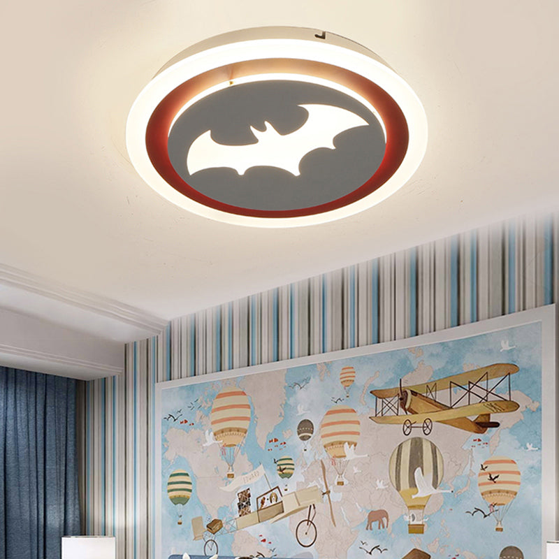 Cartoon Circle Ceiling Light Acrylic Flush Ceiling Light Fixture for Kindergarten White B Clearhalo 'Ceiling Lights' 'Close To Ceiling Lights' 'Close to ceiling' 'Flush mount' Lighting' 195981