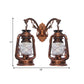 Industrial Lantern Wall Lighting Fixture 2 Bulbs Clear Glass Sconce Light in Black/Bronze/Copper Clearhalo 'Wall Lamps & Sconces' 'Wall Lights' Lighting' 1959816