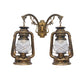 Industrial Lantern Wall Lighting Fixture 2 Bulbs Clear Glass Sconce Light in Black/Bronze/Copper Clearhalo 'Wall Lamps & Sconces' 'Wall Lights' Lighting' 1959825