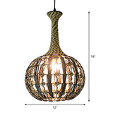 White House/Dome/Bell Hollowed Pendant Lamp Coastal 1-Light Rattan Suspended Lighting Fixture for Dining Room Clearhalo 'Ceiling Lights' 'Modern Pendants' 'Modern' 'Pendant Lights' 'Pendants' Lighting' 1960261
