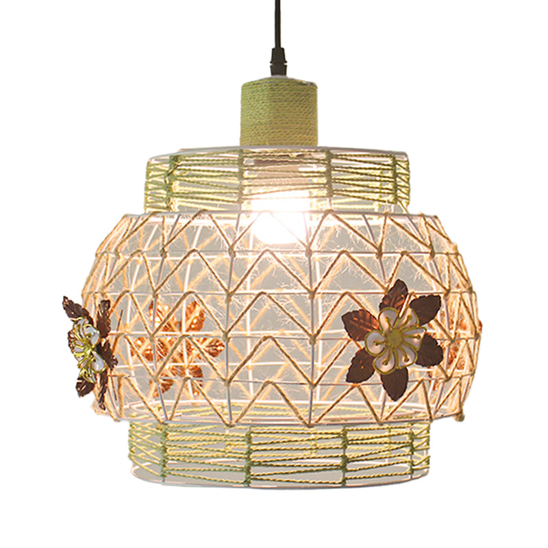 White House/Dome/Bell Hollowed Pendant Lamp Coastal 1-Light Rattan Suspended Lighting Fixture for Dining Room White D Clearhalo 'Ceiling Lights' 'Modern Pendants' 'Modern' 'Pendant Lights' 'Pendants' Lighting' 1960265