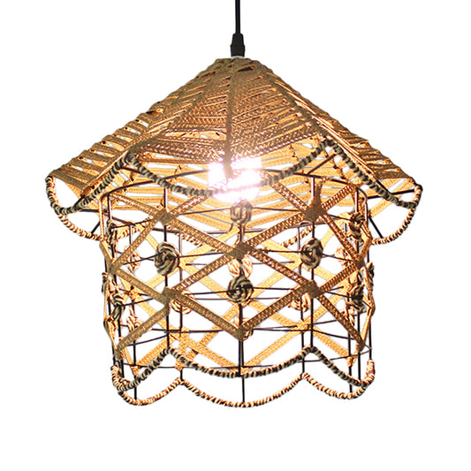 White House/Dome/Bell Hollowed Pendant Lamp Coastal 1-Light Rattan Suspended Lighting Fixture for Dining Room White C Clearhalo 'Ceiling Lights' 'Modern Pendants' 'Modern' 'Pendant Lights' 'Pendants' Lighting' 1960268