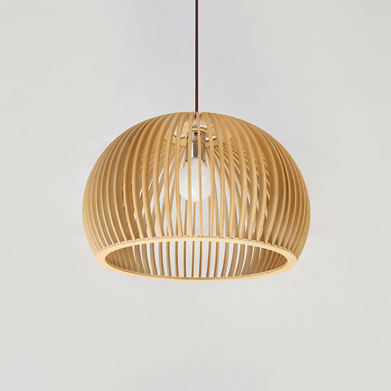 Flared/Hemisphere/Onion Pendant Lamp Asian Bamboo 1 Light Beige Small/Large Hanging Light Fixture for Dining Room Clearhalo 'Ceiling Lights' 'Modern Pendants' 'Modern' 'Pendant Lights' 'Pendants' Lighting' 1960314