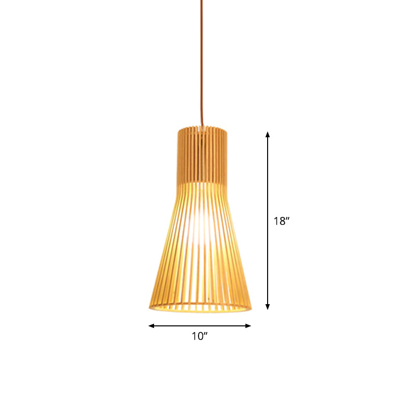 Flared/Hemisphere/Onion Pendant Lamp Asian Bamboo 1 Light Beige Small/Large Hanging Light Fixture for Dining Room Clearhalo 'Ceiling Lights' 'Modern Pendants' 'Modern' 'Pendant Lights' 'Pendants' Lighting' 1960329