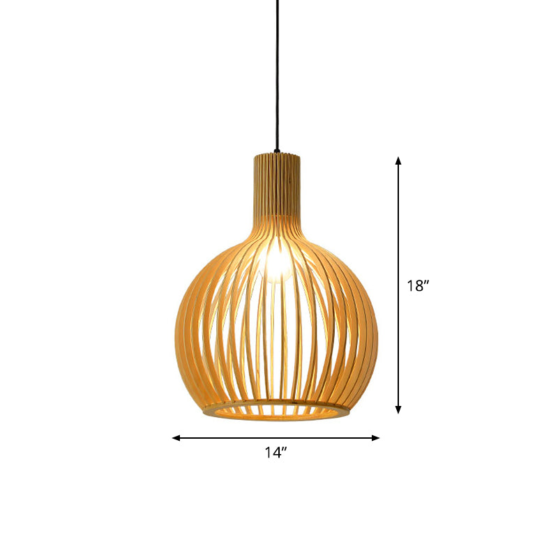 Flared/Hemisphere/Onion Pendant Lamp Asian Bamboo 1 Light Beige Small/Large Hanging Light Fixture for Dining Room Clearhalo 'Ceiling Lights' 'Modern Pendants' 'Modern' 'Pendant Lights' 'Pendants' Lighting' 1960332