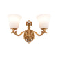 Alabaster Glass Bell Wall Sconce Antique 1/2-Light Tearoom Wall Mounted Lighting in Brass Clearhalo 'Wall Lamps & Sconces' 'Wall Lights' Lighting' 1960344