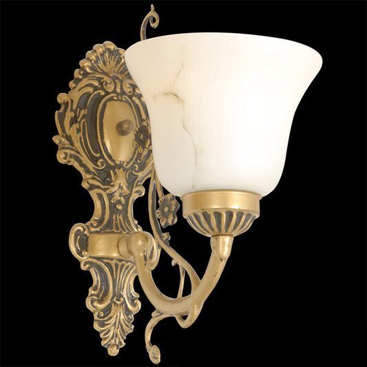 1 Bulb Cream Glass Wall Light Vintage White Floral Kitchen Wall Mount Lighting Fixture Clearhalo 'Wall Lamps & Sconces' 'Wall Lights' Lighting' 1960349
