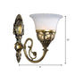 Single-Bulb Wall Lamp Fixture Antique Flared Milk Glass Wall Mount Light in Bronze Clearhalo 'Wall Lamps & Sconces' 'Wall Lights' Lighting' 1960366