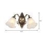 1/2-Bulb Opal Frosted Glass Wall Lamp Countryside Bronze Flower Living Room Wall Lighting Ideas Clearhalo 'Wall Lamps & Sconces' 'Wall Lights' Lighting' 1960396