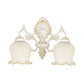 Bronze/White Ruffle Wall Sconce Light Traditional Frosted Glass 2 Heads Living Room Wall Light Fixture Clearhalo 'Wall Lamps & Sconces' 'Wall Lights' Lighting' 1960418