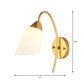Cone/Tulip Living Room Wall Lamp Minimalist Ivory Glass 1-Light Gold Gooseneck Sconce Lighting Clearhalo 'Wall Lamps & Sconces' 'Wall Lights' Lighting' 1960431