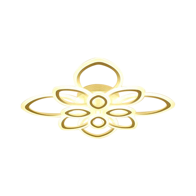 Blossom Living Room Ceiling Flush Light Acrylic Modernist LED Semi Flush Mount Lighting in White, 19"/30"/43" Width Clearhalo 'Ceiling Lights' 'Close To Ceiling Lights' 'Close to ceiling' 'Semi-flushmount' Lighting' 1960482