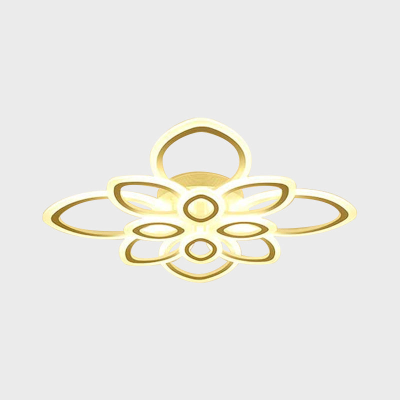 Blossom Living Room Ceiling Flush Light Acrylic Modernist LED Semi Flush Mount Lighting in White, 19"/30"/43" Width Clearhalo 'Ceiling Lights' 'Close To Ceiling Lights' 'Close to ceiling' 'Semi-flushmount' Lighting' 1960483