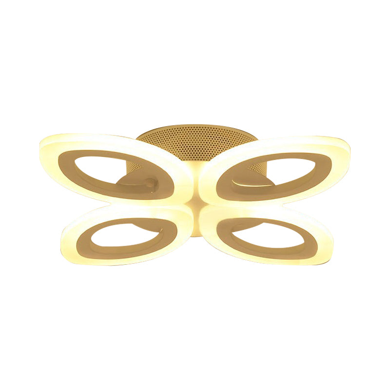 Blossom Living Room Ceiling Flush Light Acrylic Modernist LED Semi Flush Mount Lighting in White, 19"/30"/43" Width Clearhalo 'Ceiling Lights' 'Close To Ceiling Lights' 'Close to ceiling' 'Semi-flushmount' Lighting' 1960500