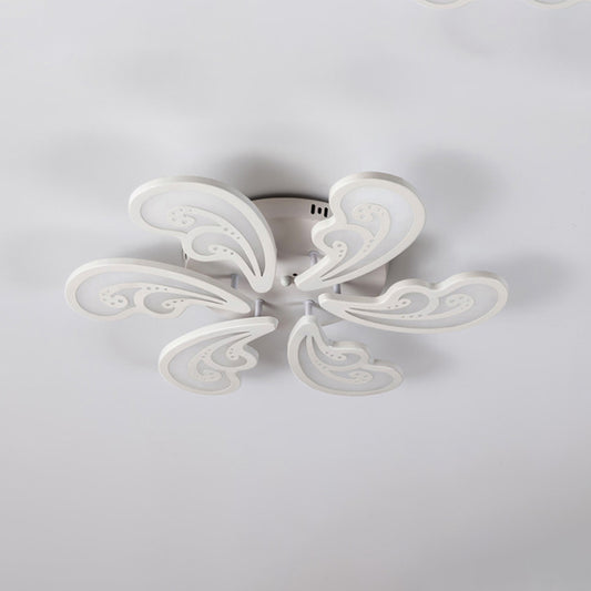 Acrylic Spindrift Ceiling Flush Light Novelty Modern 6/12/15-Bulb White LED Semi Mount Lighting in Warm/White Light Clearhalo 'Ceiling Lights' 'Close To Ceiling Lights' 'Close to ceiling' 'Semi-flushmount' Lighting' 1960596